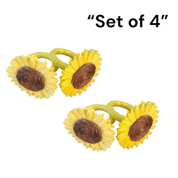 Hobby Lobby Other - Hobby Lobby Sunflower Napkin Rings - Set of 4